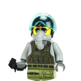 Battle Brick Collectible Air Force Fighter Pilot Custom Minifigure | Genuine Minifig Printed in The USA | 1.6 Inches Tall | Great Gift for Ages 10+ to Adult AFOL