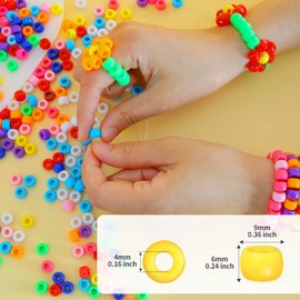 Iooleem Pony Beads(1000pcs Red Pony Beads), Beads for Jewelry Making, Crafts, Beading Supplies, Arts & Crafts Materials for Jewelry Making.