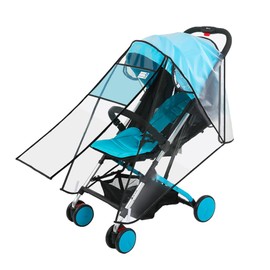 Universal Stroller Cover Large Rain Cover for Buggy Pushchair Pram with Zip Waterproof Windproof Travel Outdoor Stroller Rain Cover Weather Shield Protect for Sun Dust Snow