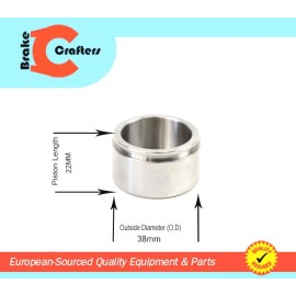 Brakecrafters Brake Caliper Piston Stainless Steel OD 38mmX22mm Length for Suzuki