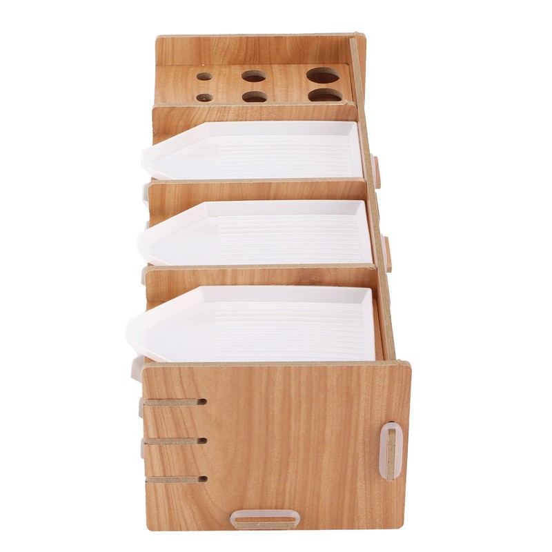 Rhinestone Drawing Tray Easy Install MultiLayer Synthetic Wood Storage Organizer