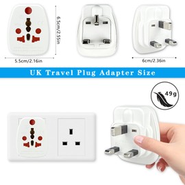 Type G Adapter for Travel, US to UK Plug Adapter, 2 Pack Type G Plug Adapter, Ireland Plug Adapter, UK Adapters for Travel, for Scotland British London England Hong Kong Irish Ireland, White