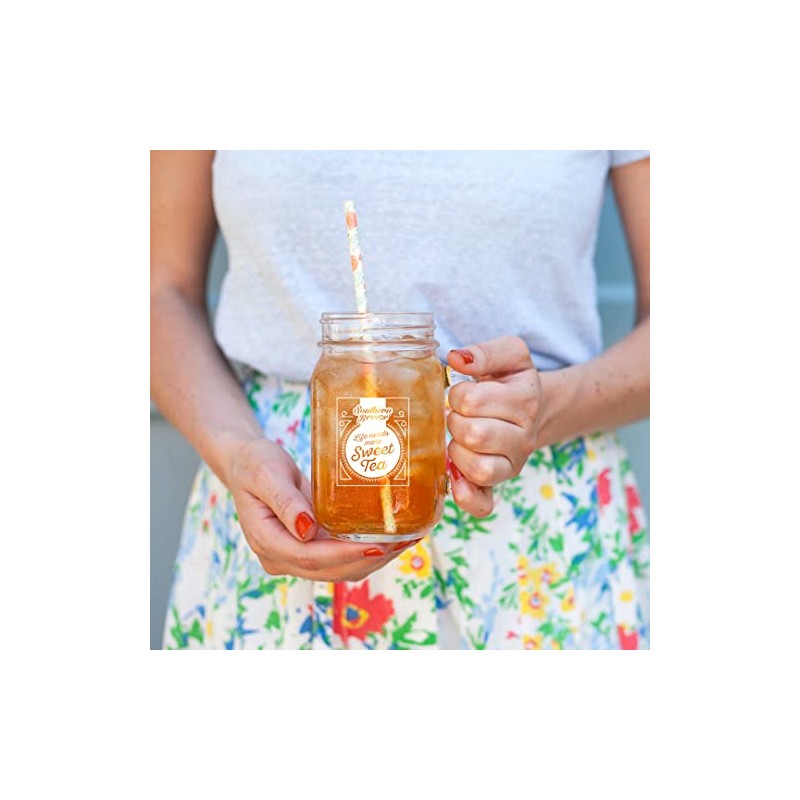 Southern Breeze Sweet Tea Glass Mason Jar