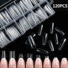 Self Gel Nail Polygel Coffin Extension Tips 120pcs Set 1-Malkantip-Almond 4ea