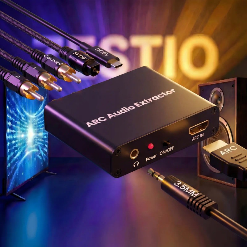 Convertidor Hdmi Arc Extractor Audio Optico Coaxial Rca 5.1