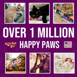 Kitty Kick Stix 15" Catnip Kicker Toy – Set of 2 | Handmade in USA | Interactive Cat & Kitten Toy | Durable Kicker Packed with 100% Potent Catnip for All Breeds (Light/Dark Mix)