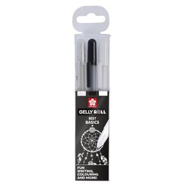 Sakura Gelly Roll Clear White Black, Set of 3 Pens
