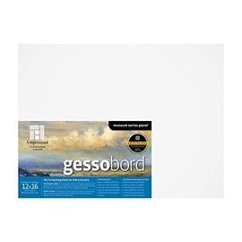 Ampersand Art Supply Gesso Wood Painting Panel: Museum Series Gessobord, 12" x 16", 1.5 Inch Cradle