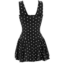 AONTUS Traje de baño de una pieza para mujer, talla grande, control de abdomen, traje de baño, Dot-black Polka Dot, 16-18