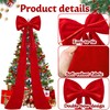 Iceyyyy 59 Inch Huge Red Bow Christmas Tree Topper,Double-Layer Large
