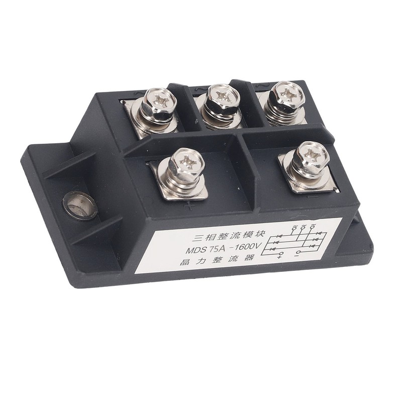 3 Phase Bridge Rectifier 75A 5 Terminal ABS Brass Heat