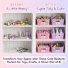 Mixed Color Small Plastic Open Storage Weave Baskets, 6-Pack Versatile
