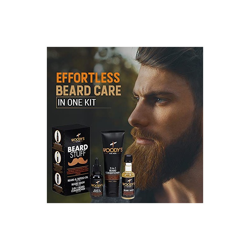 Woodyââ‚¬TMs Beard Stuff Kit ââ‚¬" Includes Beard Wash, Conditioner, and