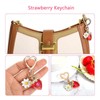 Qiansail Strawberry Keychain Strawberry Heart Bag Charm Cute Flower Purse