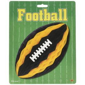 Pkgd Tissue Football w/Laces (black & golden-yellow) Party Accessory  (1 count) (1/Pkg)