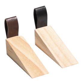 2 Pcs Wooden Door Stop – Non-Slip Door Wedge with Rubber Grip, Heavy Duty Door Stopper for Hardwood Floors & Carpets, for Home, Office, Classroom & Entryways