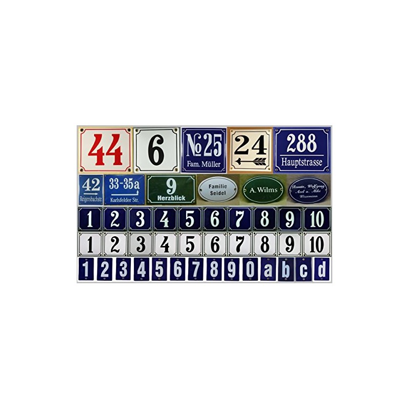 Buddel Bini Wetterfestes Emaille Hausnummernschild 27 12 x 14 cm,
