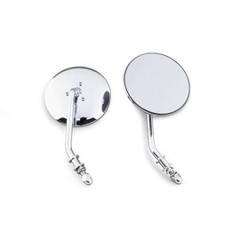 4in. Round Mirror - Right, Manufacturer: Bikers Choice, 4" ROUND MIRROR BLK (SHORT-R)