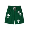 VIPWOLF - Pantalones cortos con estampado de cruz para hombre,