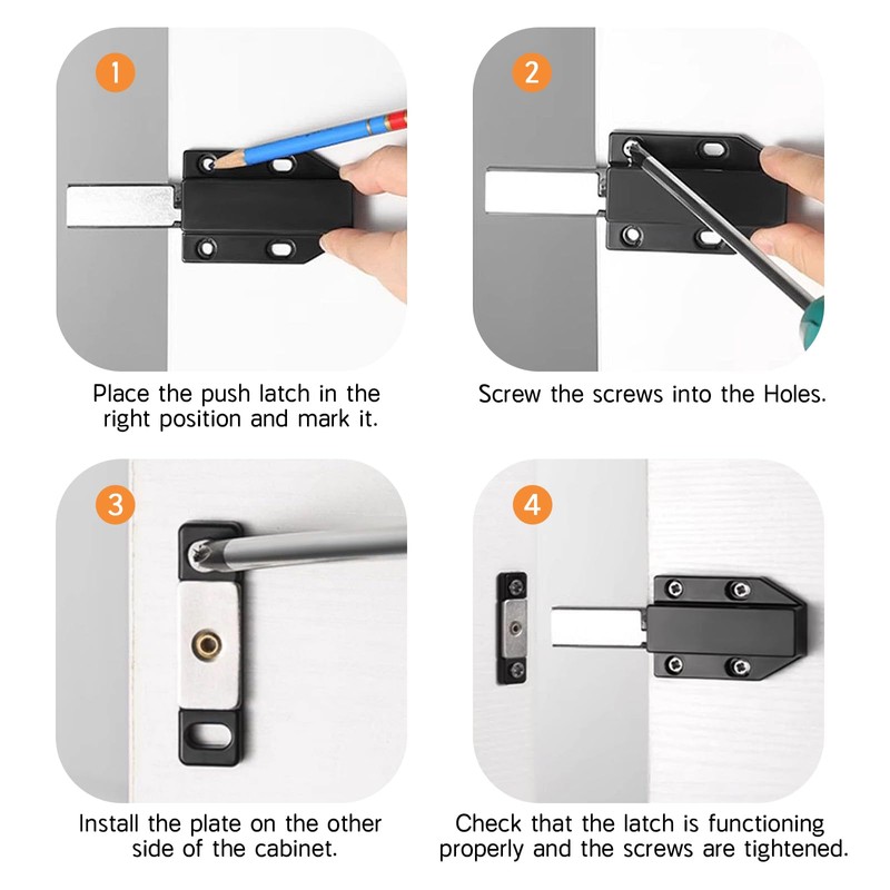 KTHZI 4 Pack Push to Open Door Catches,Magnetic Door Latch