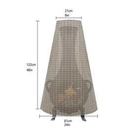 Chiminea Covers Waterproof Lattice 210D Cloth Stove Cover Protector Protective Cover for Balcony Garden Fire Pit Covers (-3117230354012)