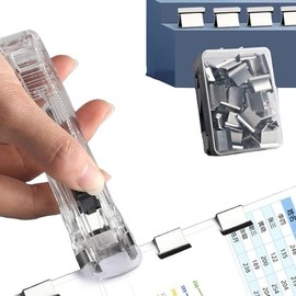 1 Set Portable Paper Clip Dispenser with 100 Clips Quick Paper Clippers Binder Clips Small Refill Clips Paper Clips Works with Shell Clip Dispensers