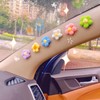 Crochet Flowers Dashboard Decorations, 6Pcs Cute Car Accessories for Women