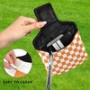 Checkered Plaid Orange Print Putter Cover PU Leather Magnetic Blade