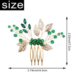 Bride Wedding Hair Comb Leaf Crystal Bridal Hair Piece Crystal Side Comb Hair Accessories for Women and Girls