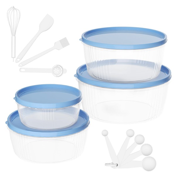 TalingMA Mixing Bowls with Lids Set, 17 Pieces Plastic Nesting