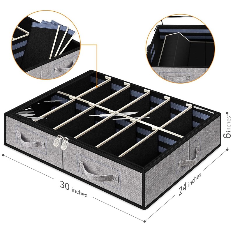 Anyoneer Under Bed Shoe Storage Organizer, Set of 2, Underbed