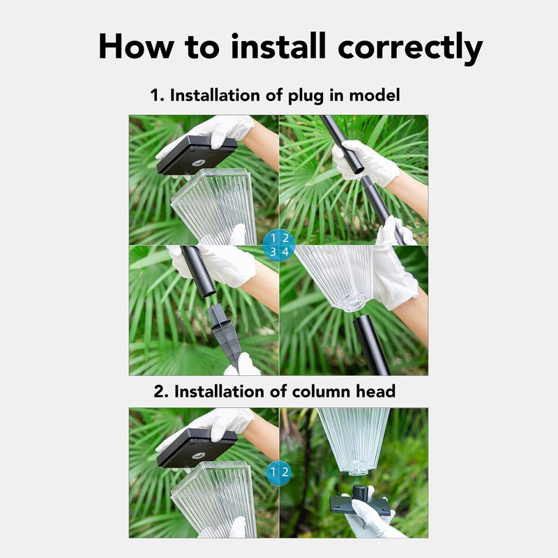 Solar Lawn Light Waterproof Color Temperature Adjustable Auto On Off