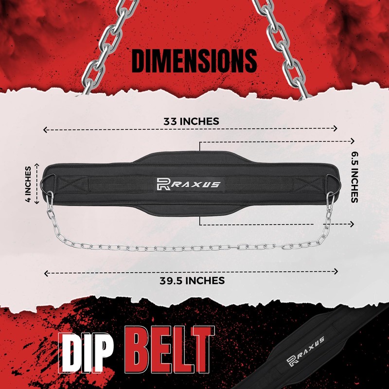 RAXUS Weight Lifting Belt with 2 Carabiners - Gym Belt,