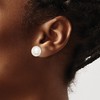 925 Sterling Silver 12mm White Freshwater Cultured Button Pearl Stud