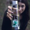 VitaJuwel ViA Forever Young Crystal Water Bottle with Aventurine, Aquamarine,