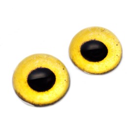 High Dome Golden Eagle Half Sphere Glass Bird Animal Eyes | Hemisphere Rounded Art Fowl Faux Taxidermy Jewelry DIY Sculpture Parts (10mm)