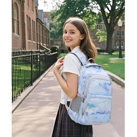 HuiLeo Kids School backpack for girls Teens, Cute Bookbag for Elementary Primary Middle School with Lunch Box