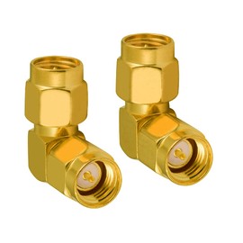 Vecys SMA Adapter SMA Male to Male Adapter Right Angle 90-Degree SMA RF Coaxial Coax Adapter for 2G 3G 4G Antenna WiFi Wireless WLAN Network 2 Pieces