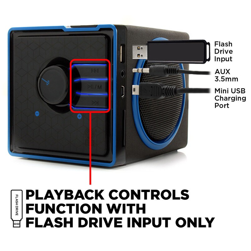 GOgroove SonaVERSE BX Portable Speaker with USB Drive MP3 Playback