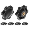 HARFINGTON 6pcs Star Knobs M6 Female Thread 38mm 6-Point Plastic