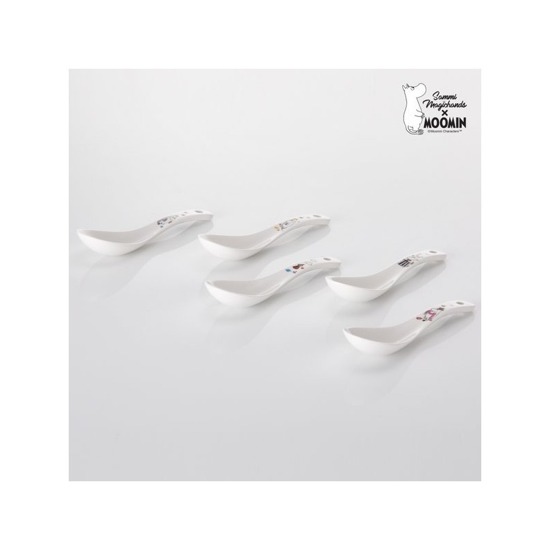 Moomin Friends Ceramic Udon Spoon 5-Piece Set / 무민 프렌즈
