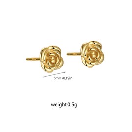 Cute Rose S925 Sterling Silver Small Stud Earrings for Women Minimalist Floral Flower Cartilage Tragus Piercing Sleeper Studs Hypoallergenic Promise Valentine's Day Birthday Xmas Gift Her Daughter