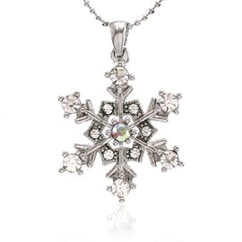 SoulBreezeCollection Christmas Winter Snowflake Necklace Pendant Charm Wedding Bridesmaid Prom Bridal Fashion Jewelry