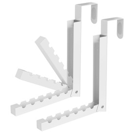 WLCSNG Over The Door Hooks Foldable 2-Pack, Folding Over The Door Drying Rack for Laundry,Space-Saving Collapsible Overdoor Clothes Hanger for Hanging Coats,Towels, 22 lbs Load-Bearing,White