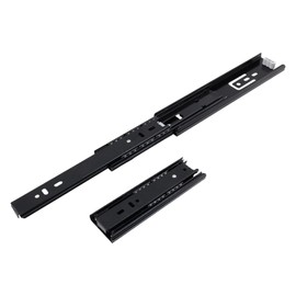 Coshar 1 Pair 6 Inch Heavy Duty Full Extension Ball Bearing Drawer Slides Black Steel Side Mount Drawer Rails for Dresser, Kitchen Cabinet, 6 Inch Black Enhanced