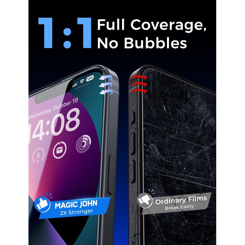 MAGIC JOHN 2 Pack for iPhone 13/14& iPhone 13 Pro