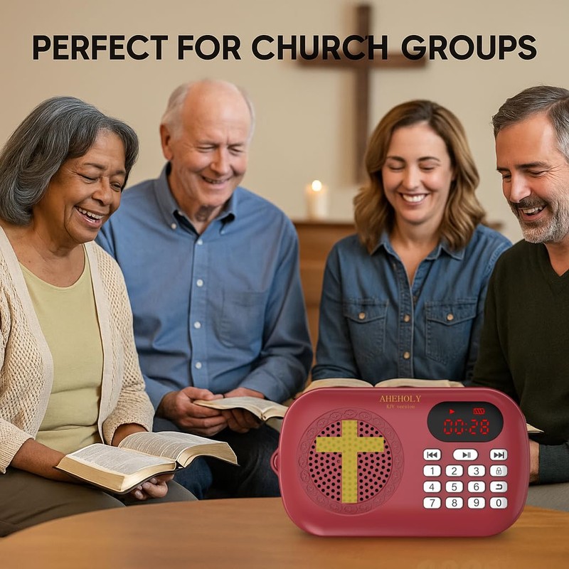 AHEHOLY KJV Audio Bible Player – Rechargeable, Loud & Clear