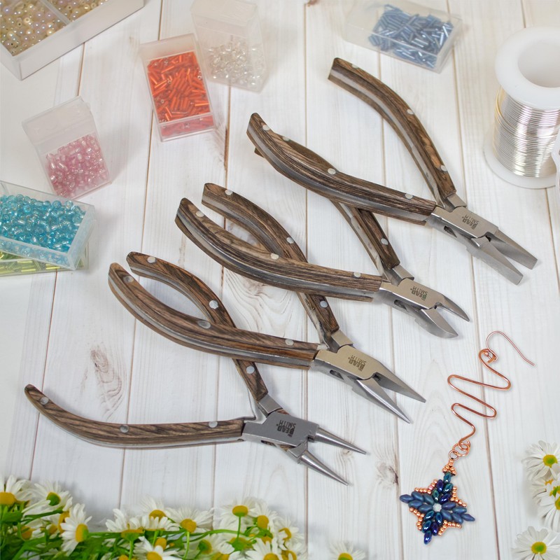 The Beadsmith Wooden Pliers Set - Natural Elements - 4-Piece