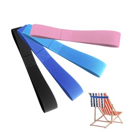 4 Pack Beach Towel Bands for Sun Loungers, Elastic Towel Clips to Secure Towels on Chairs, Chair Bands,Beach, And Outdoor Use, Stretchable（blue, Black, Pink, Light Blue）