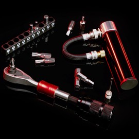 Bike Repair Tool Kit with Mini Pump & 10 Magnetic Bits - Fathers Day Gift for Dad - Alloy Multitool for Bicycle - Portable Multifunction Tool Set Include Tire Inflator for Presta/Schrader Valves